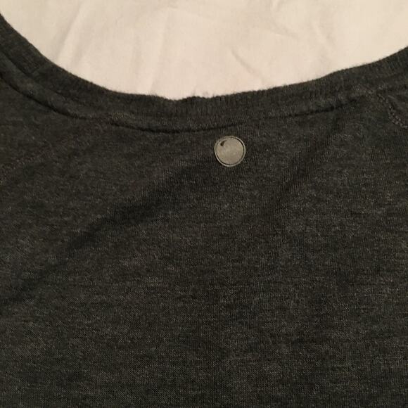 Yogalicious Long Sleeve Top Soft Sweatshirt Zip Hem Pullover Thumb Hole Gray, L - Picture 6 of 8